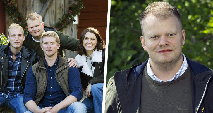 Till höger är alla bönder i säsongens "Bonde söker fru", till vänster bonden Per Solberg