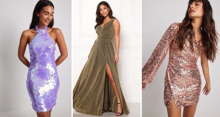 Glittriga klänningar till nyårsafton
