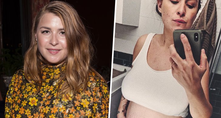 Linnea Henriksson visar upp magen efter graviditeten, bild, instagram