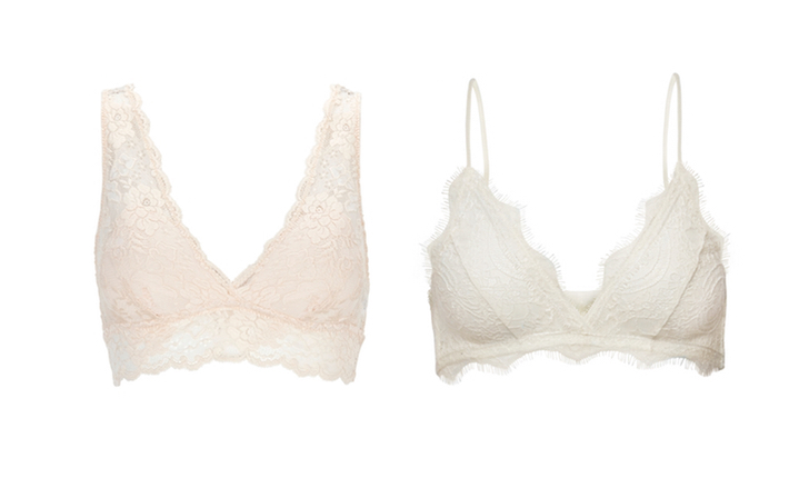 Bh från Gina Tricot, ca 75 kr VS bh från Anine Bing, ca 750 kr. Bh från Gina Tricot, ca 75 kr VS bh från Anine Bing, ca 750 kr.