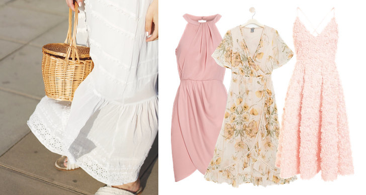 Fina klänningar till sommaren 2019, rosa klänning, spetsklänning, blommiga klänningar