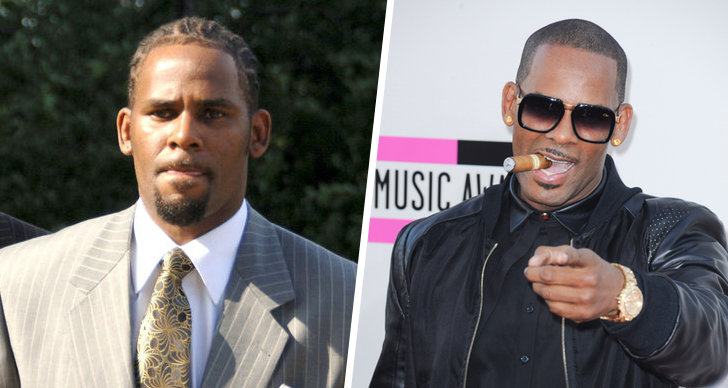 Två bilder på artisten R. Kelly.